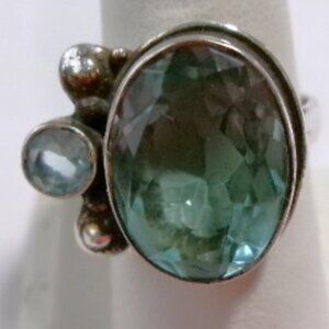 925 Silver and Aquamarine Ring